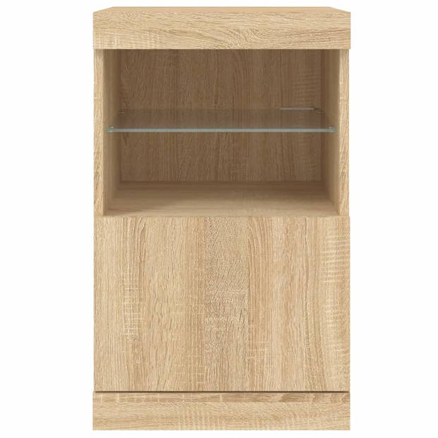 vidaXL Dressoir met LED-verlichting 41x37x67 cm sonoma eikenkleurig