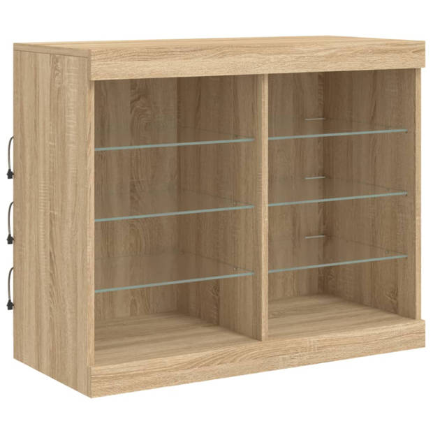 vidaXL Dressoir met LED-verlichting 81x37x67 cm sonoma eikenkleurig