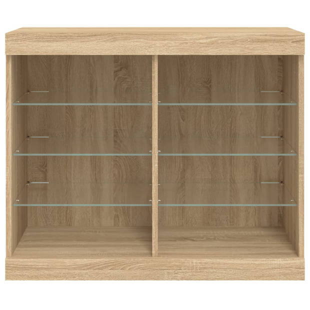 vidaXL Dressoir met LED-verlichting 81x37x67 cm sonoma eikenkleurig