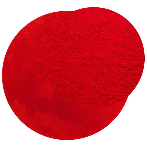 vidaXL Vloerkleed HUARTE laagpolig zacht wasbaar Ø 160 cm rood