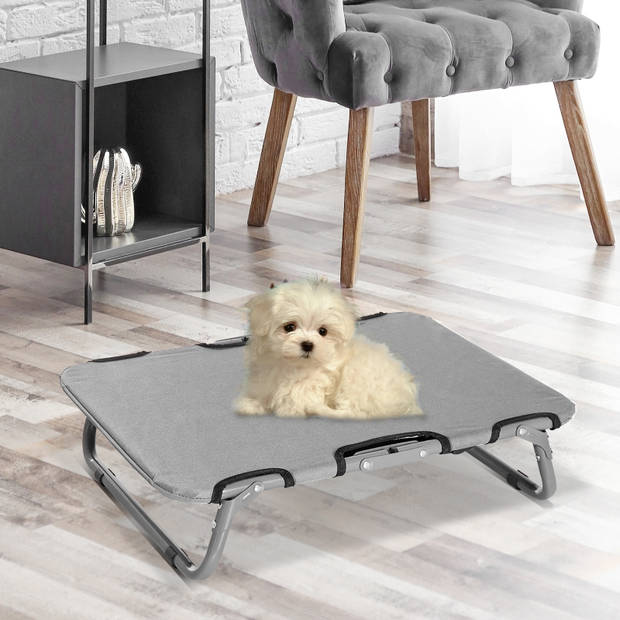 Hondenbed - Hondenstretcher - Honden ligbed - Hondenmand - Grijs - 59 x 46 x 15 cm