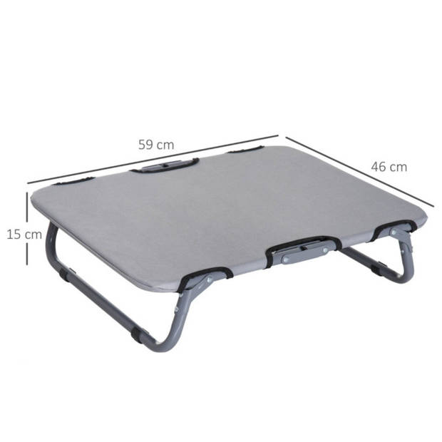 Hondenbed - Hondenstretcher - Honden ligbed - Hondenmand - Grijs - 59 x 46 x 15 cm