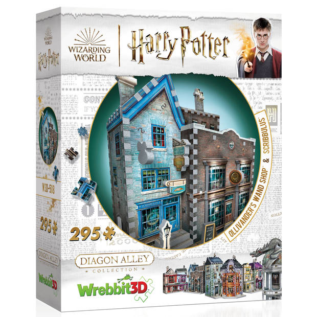 Wrebbit 3D Puzzel - Harry Potter Ollivander's Wand Shop & Scribbulus - 295 stukjes