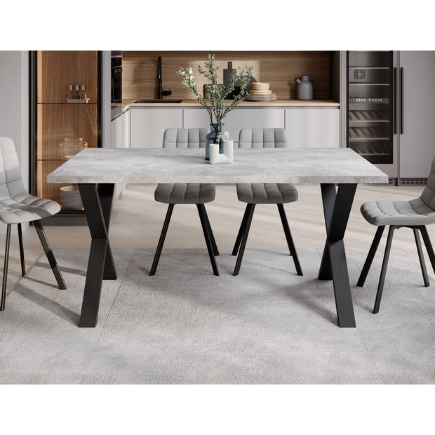 Meubella Eetkamertafel Berry - Betonlook - 160 cm