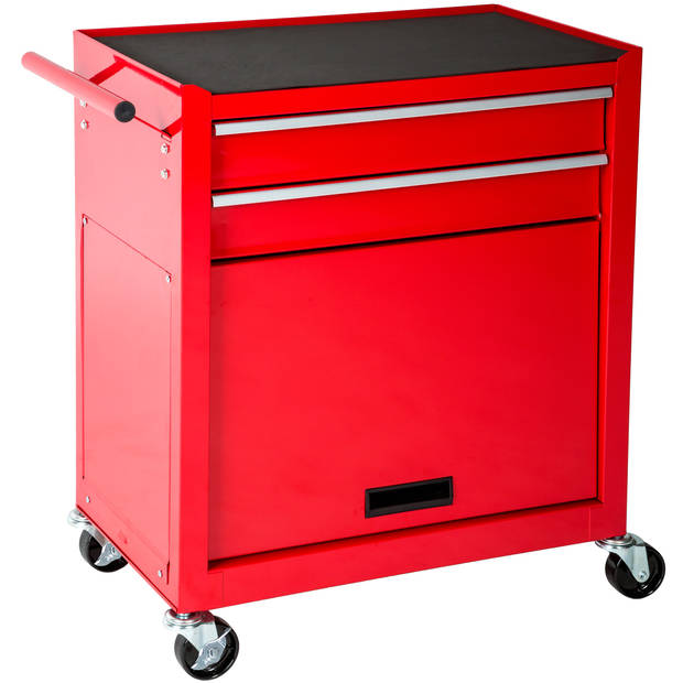 tectake® - Gereedschapswagen werkplaatswagen - verrijdbaar - 10 vakken - rood - 402802