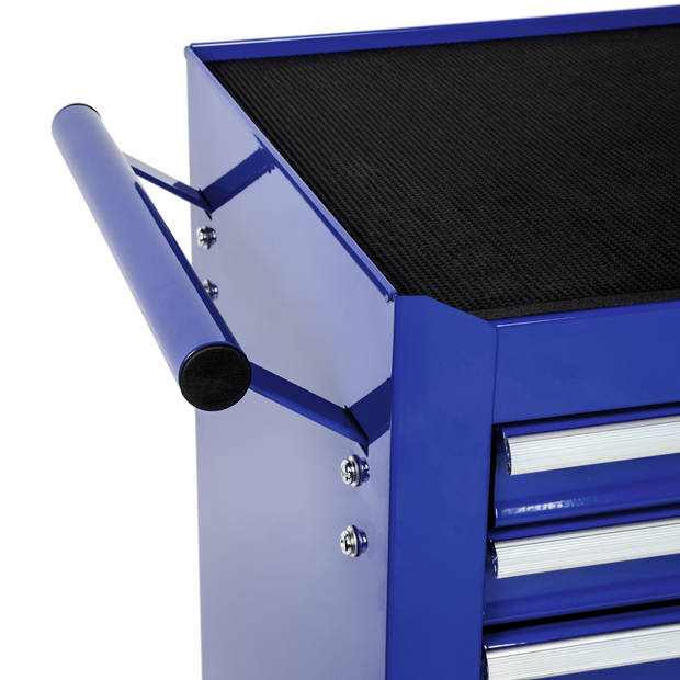 tectake® - Gereedschapswagen met 7 lades - blauw - 402801