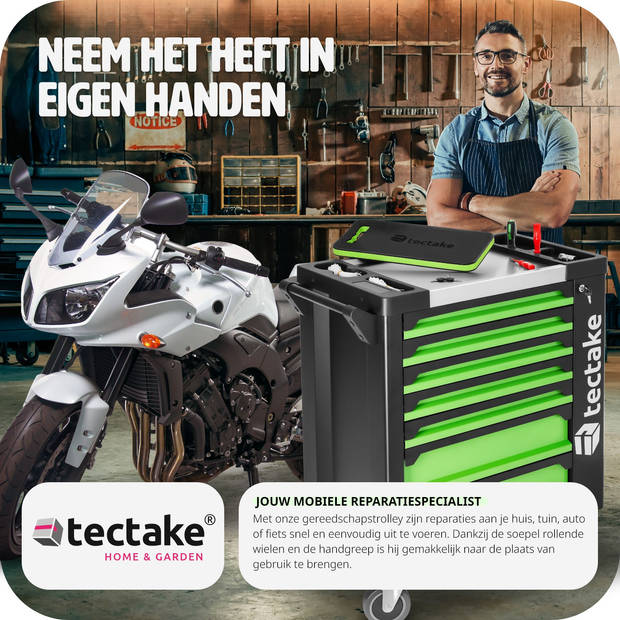 tectake® - Gereedschapswagen incl. gereedschap - 1599-delig - zeer compleet - 403385