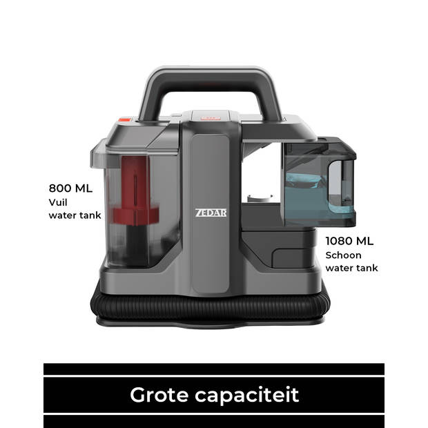 Zedar C600 Vlekkenreiniger - Tapijtreiniger - Krachtig en Draagbaar - Bank Reiniger Machine - Zwart