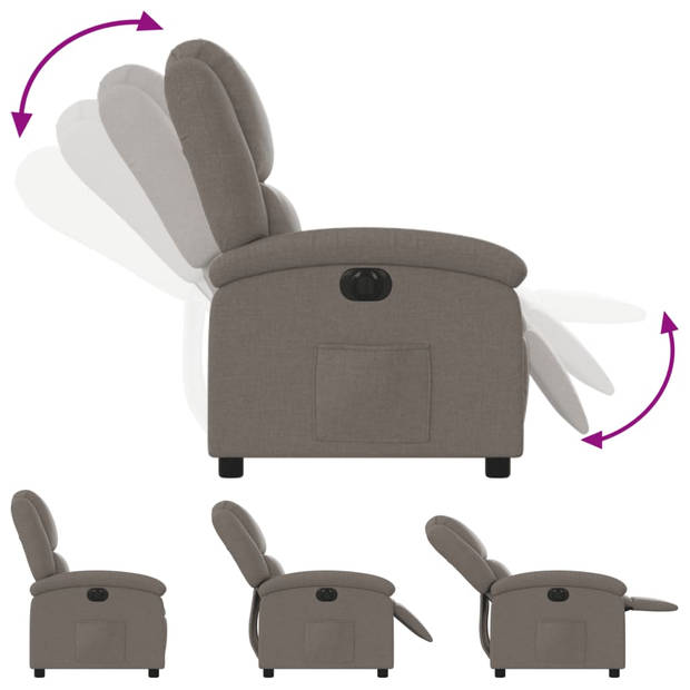 vidaXL Fauteuil verstelbaar elektrisch stof taupe