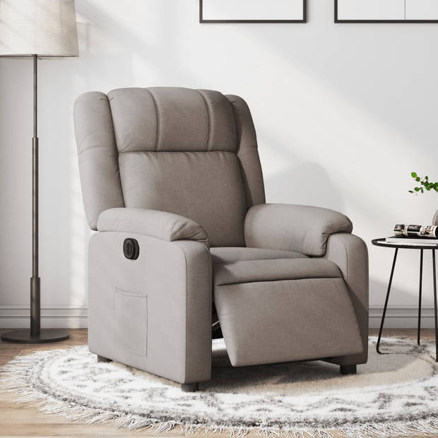 vidaXL Fauteuil verstelbaar elektrisch stof taupe