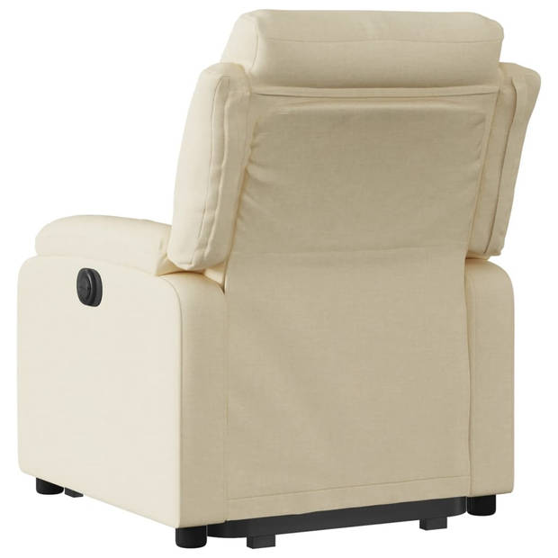 vidaXL Sta-op-stoel elektrisch verstelbaar stof crèmekleurig