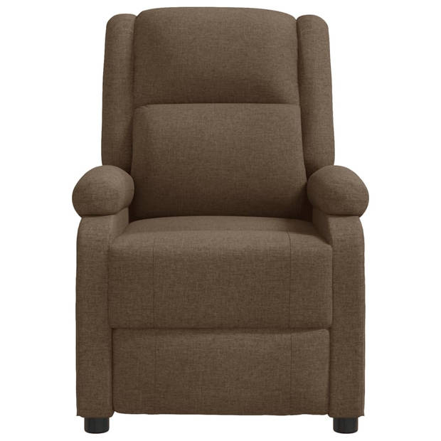 vidaXL Fauteuil verstelbaar stof bruin