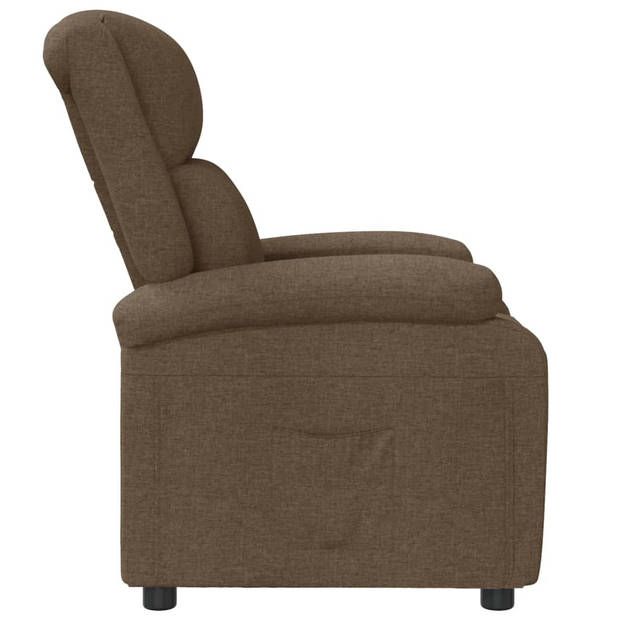 vidaXL Fauteuil verstelbaar stof bruin