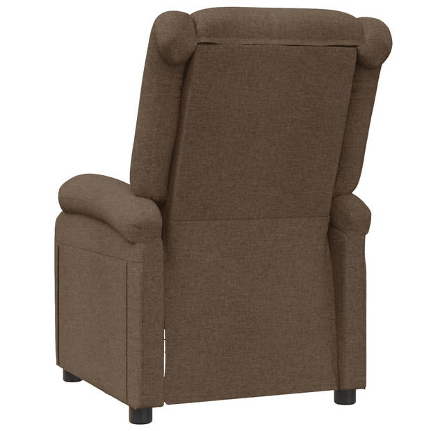 vidaXL Fauteuil verstelbaar stof bruin