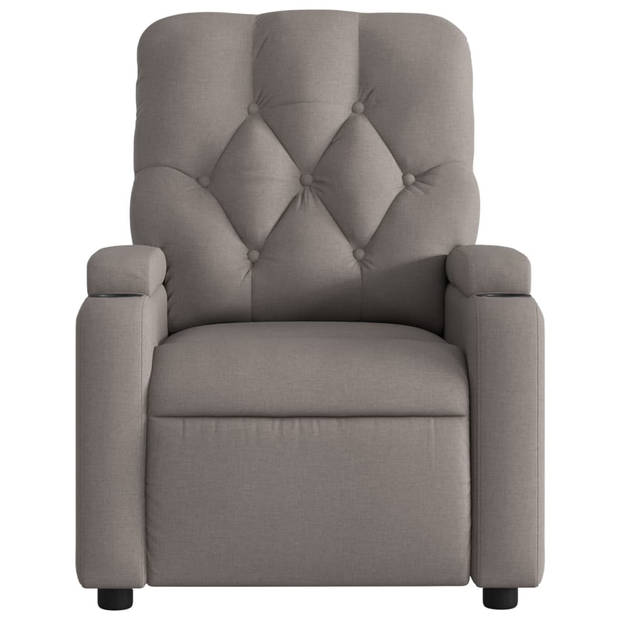 vidaXL Fauteuil verstelbaar stof taupe