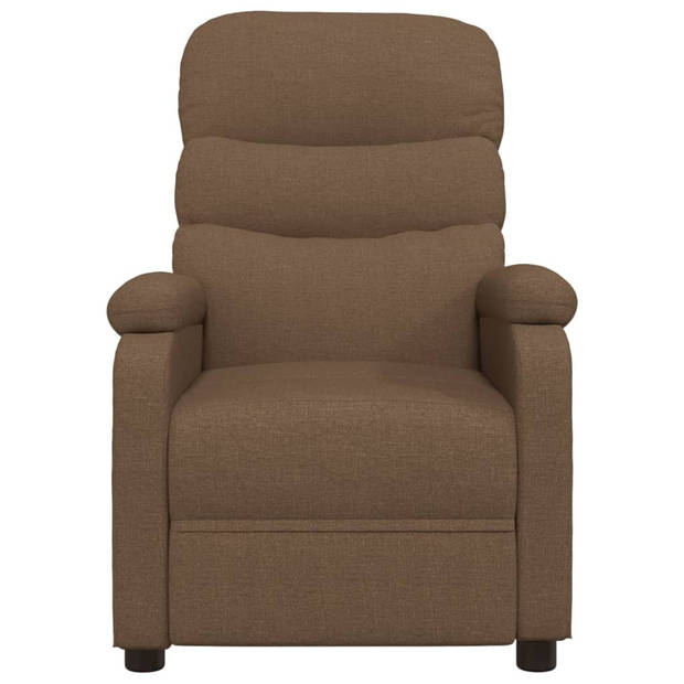 vidaXL Fauteuil verstelbaar stof bruin