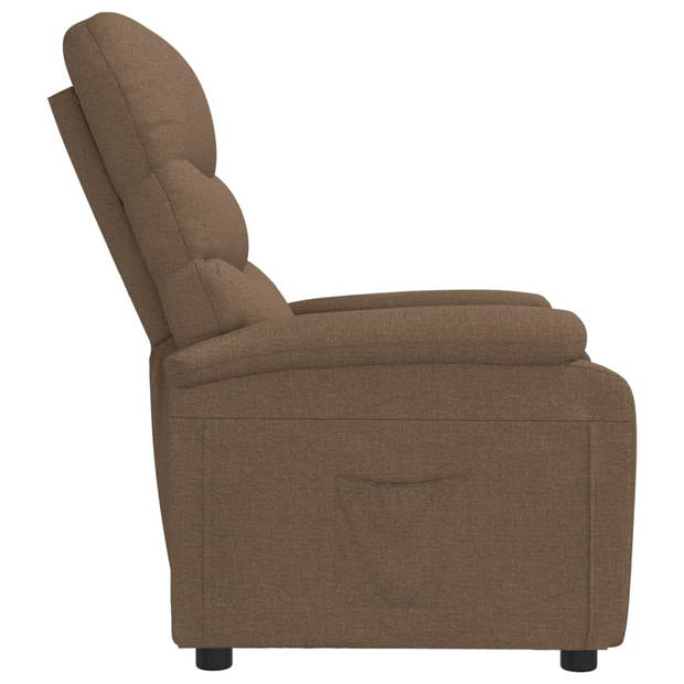 vidaXL Fauteuil verstelbaar stof bruin