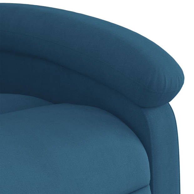 vidaXL Fauteuil elektrisch verstelbaar fluweel blauw