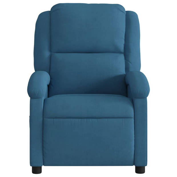 vidaXL Fauteuil elektrisch verstelbaar fluweel blauw