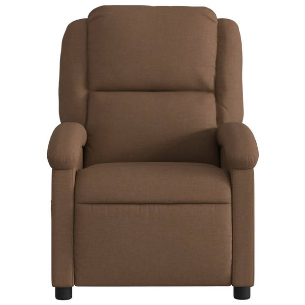 vidaXL Fauteuil verstelbaar stof bruin