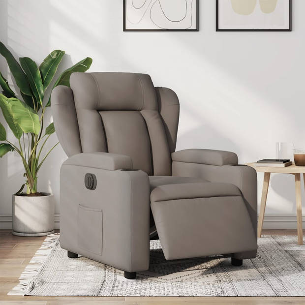 vidaXL Fauteuil verstelbaar elektrisch stof taupe