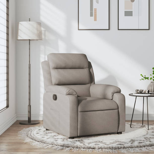 vidaXL Fauteuil verstelbaar stof taupe