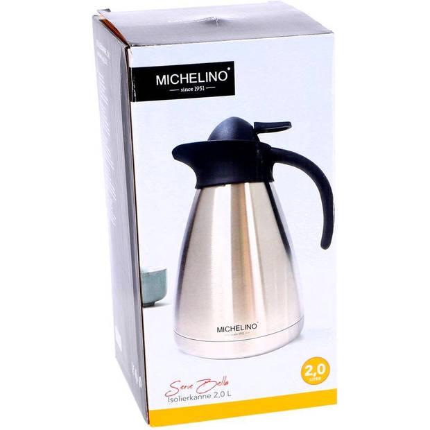 Michelino 54524 - Thermoskan Bella - 2 Liter - Zilver