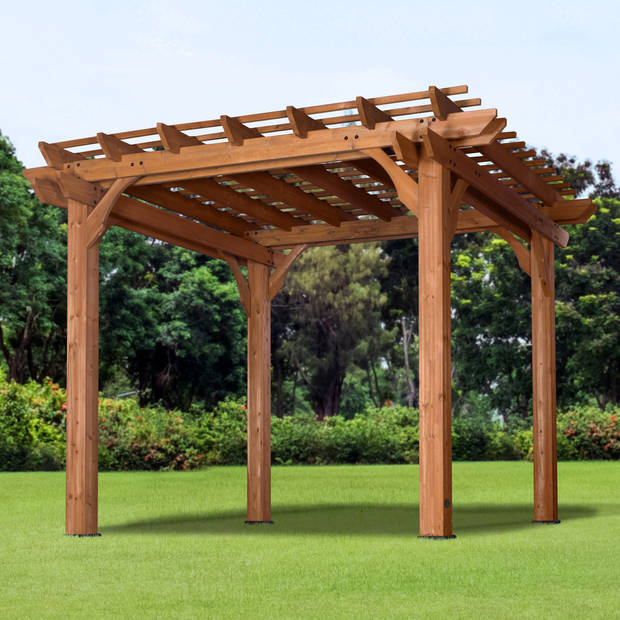 Backyard Discovery Pergola van hout 305 x 305 cm Houten terrasoverkapping vrijstaand voor de tuin
