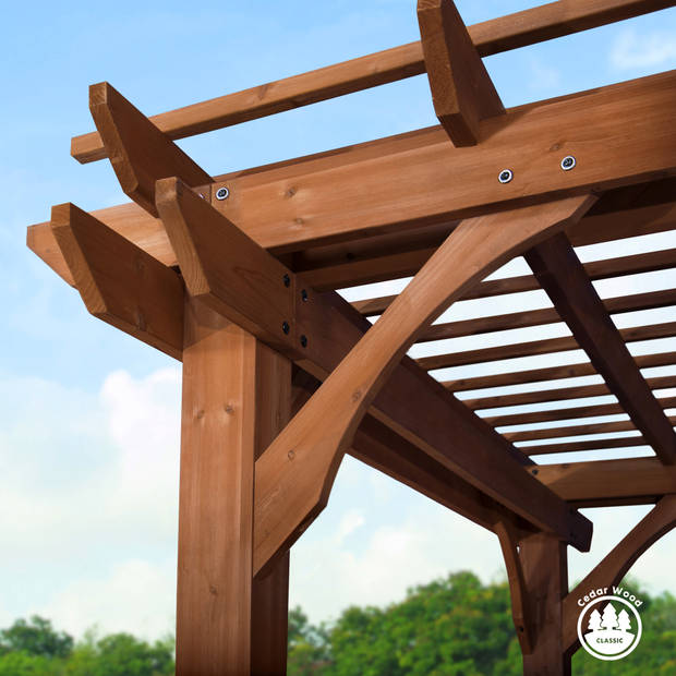 Backyard Discovery Pergola van hout 305 x 366 cm Houten terrasoverkapping vrijstaand voor de tuin