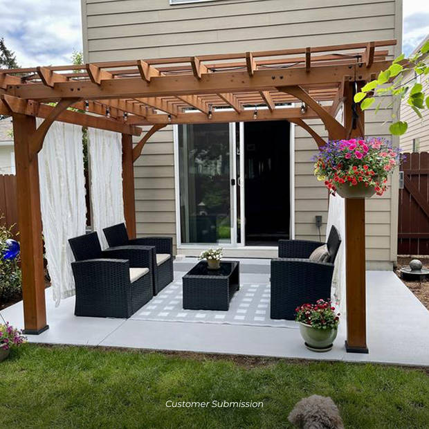 Backyard Discovery Pergola van hout 305 x 366 cm Houten terrasoverkapping vrijstaand voor de tuin