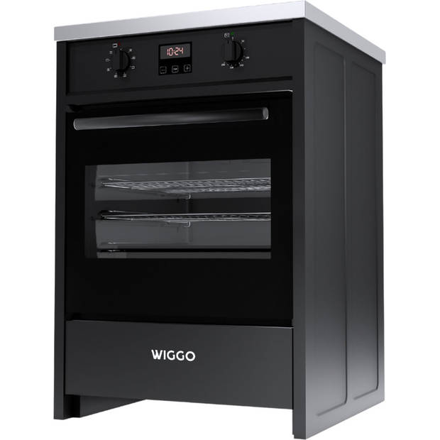 Wiggo WIO-E621A(BX) - Freestanding - Induction - Oven - 60cm - Zwart Inox