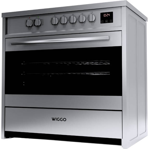 Wiggo WIO-E921A(XX) - Freestanding - Induction - Elektrische Oven - 90cm - 8 Function - 121 Liter - 3000 W - Inox