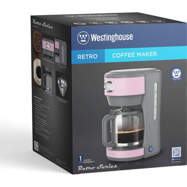 Westinghouse Filter-koffiezetapparaat Retro Collections - 1000 W - roze - WKCMR621PK
