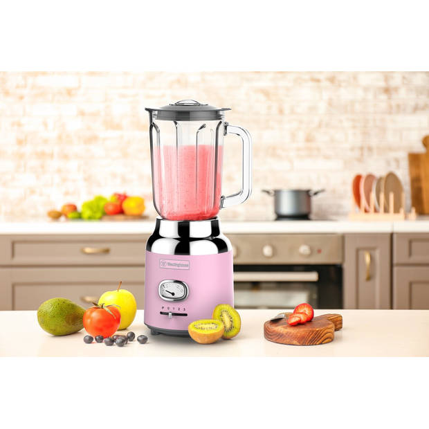 Westinghouse Blender Retro Collections - roze - 1.5 liter - WKBE221WH