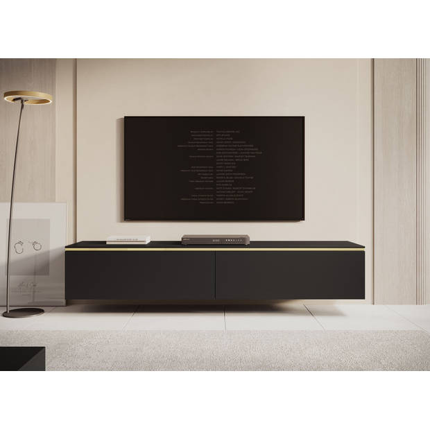 Meubella TV-Meubel Assunta - Mat zwart - 180 cm