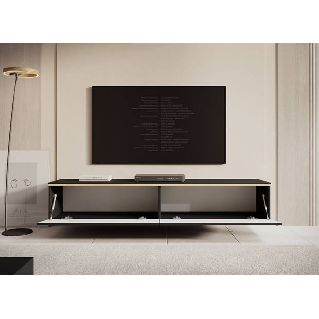 Meubella TV-Meubel Assunta - Mat zwart - 180 cm