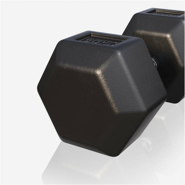 Gorilla Sports Dumbbell - 1 x 50 kg - Gietijzer - Hexagon - Halter