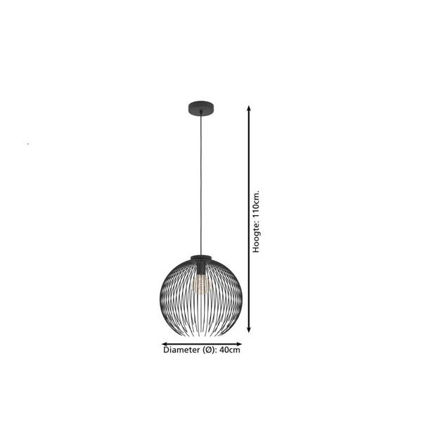 EGLO Venezuela Hanglamp - E27 - Ø 40 cm - Zwart