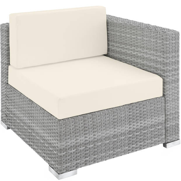 tectake® - Wicker zitgroep Parijs tuinset loungeset loungebank tuinbank - lichtgrijs - 403744