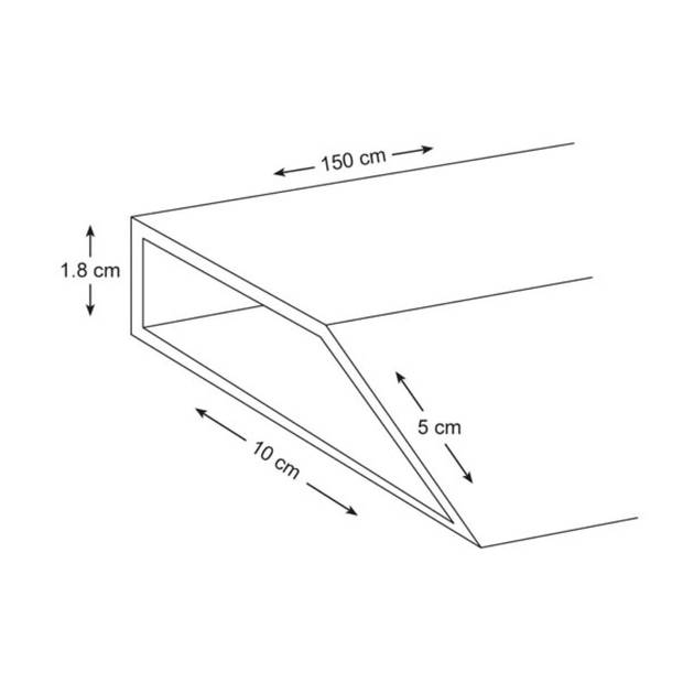 Aluminium hoekprofiel - 150 cm