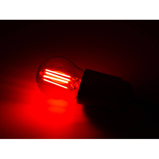 SET LED-GLOEILAMPEN - G45 - GEKLEURD GLAS - 4 st. - ROOD - GROEN - BLAUW - ORANJE