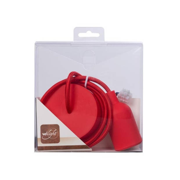 Velleman - Design lamphouder met textielkabel rood