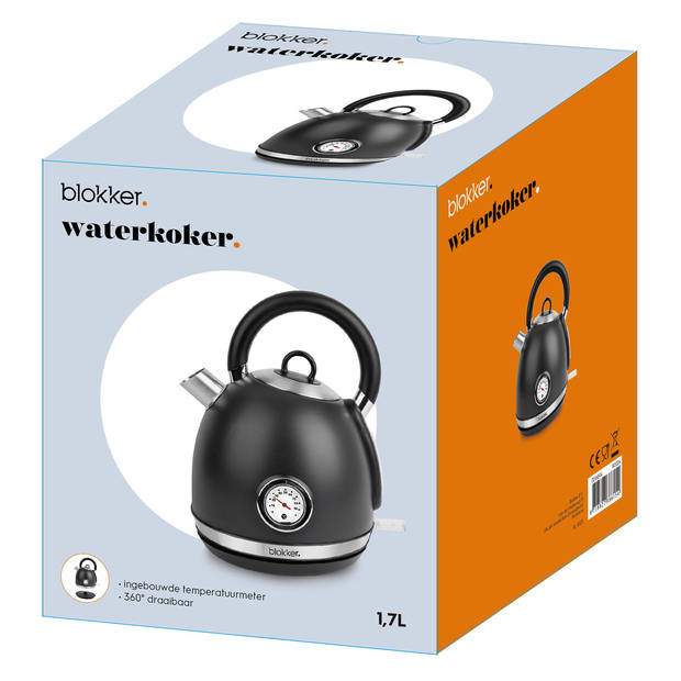 Blokker BL-10123 Waterkoker - 1,7 liter - Zwart