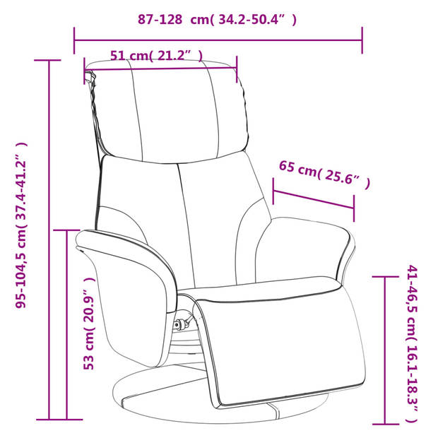 vidaXL Fauteuil verstelbaar met voetensteun kunstleer zwart