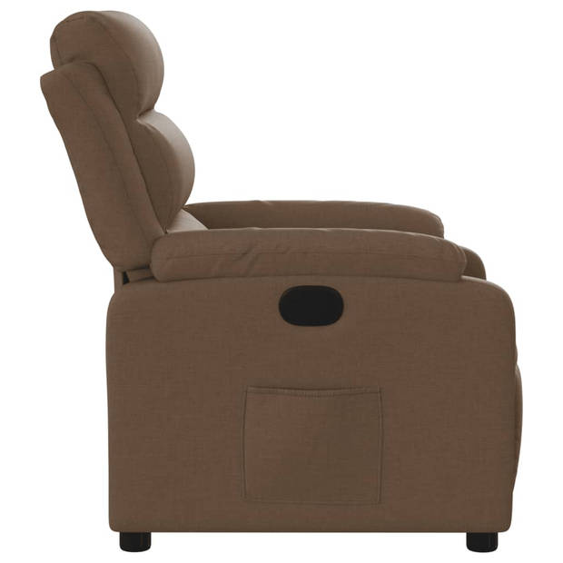 vidaXL Fauteuil verstelbaar stof bruin