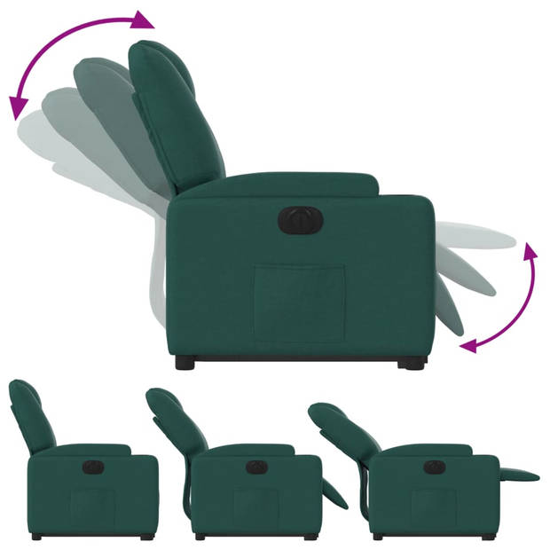 vidaXL Sta-op-stoel elektrisch stof donkergroen