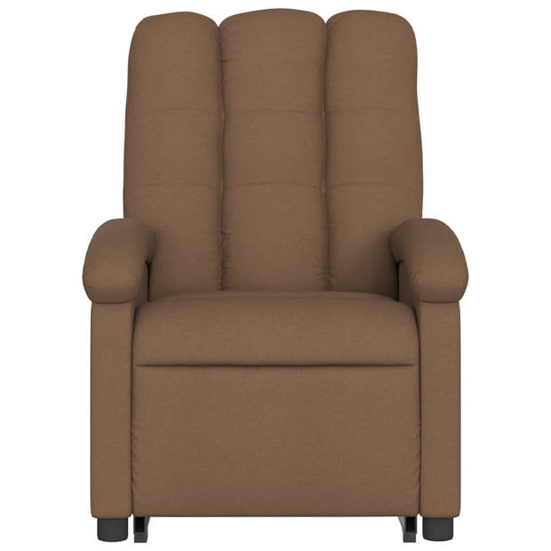 vidaXL Sta-op-stoel elektrisch verstelbaar stof bruin