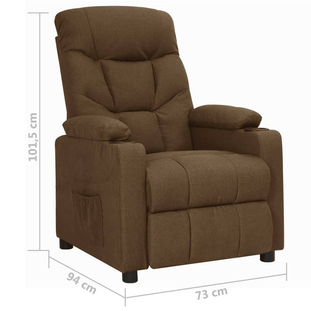 vidaXL Fauteuil verstelbaar stof bruin