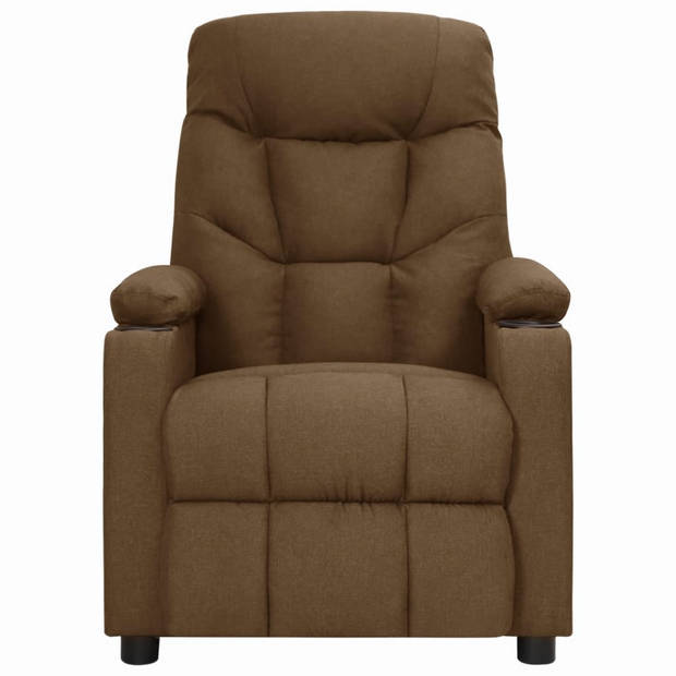 vidaXL Fauteuil verstelbaar stof bruin