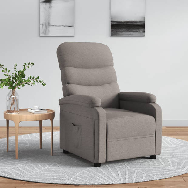 vidaXL Fauteuil verstelbaar stof taupe